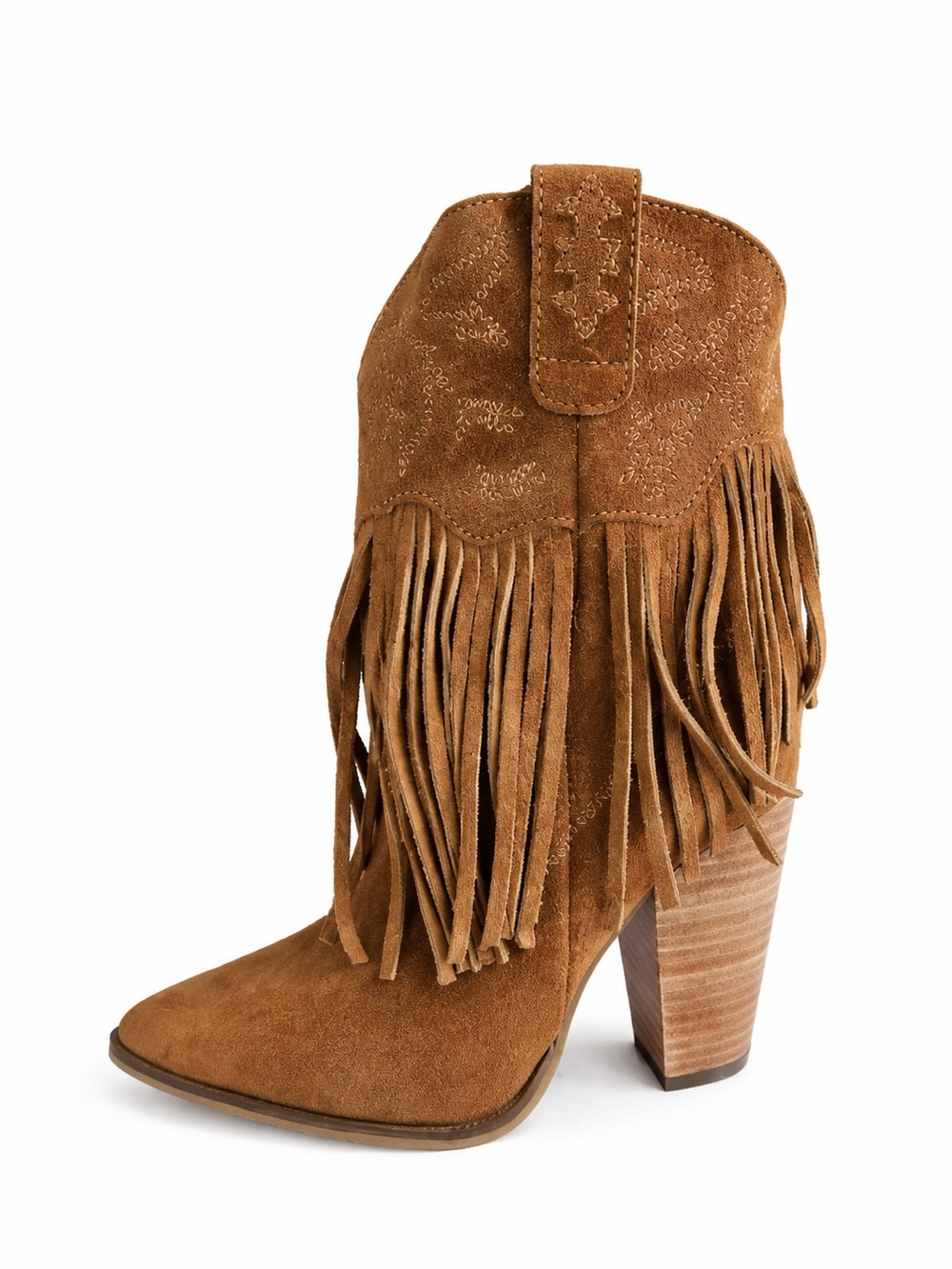 Dingo Crazy Train Fringe Western Boots 8.5 Camel Suede BNWT & Box SOLD OUT - Picture 8 of 14